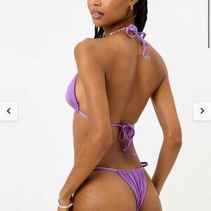 Frankie's bikini purple ribbed TOP ONLY